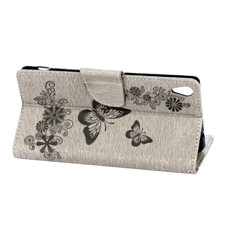 For Sony Xperia XA Ultra Butterflies Embossing Horizontal Flip Leather Case with Holder & Card Slots & Wallet & Lanyard