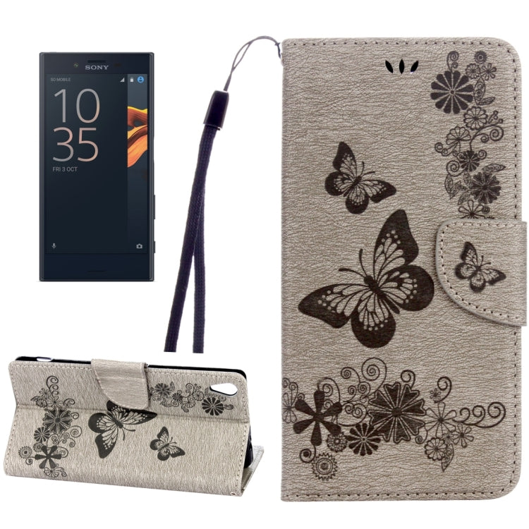 For Sony Xperia XA Ultra Butterflies Embossing Horizontal Flip Leather Case with Holder & Card Slots & Wallet & Lanyard