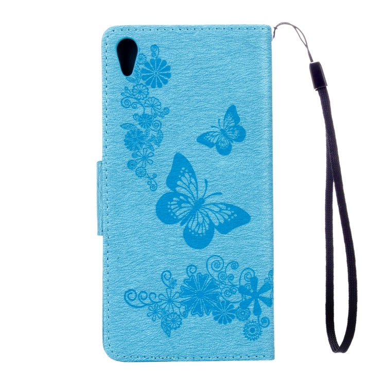 For Sony Xperia XA Ultra Butterflies Embossing Horizontal Flip Leather Case with Holder & Card Slots & Wallet & Lanyard