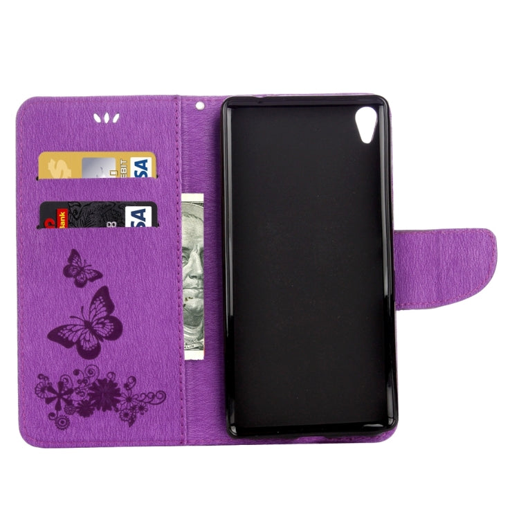 For Sony Xperia XA Ultra Butterflies Embossing Horizontal Flip Leather Case with Holder & Card Slots & Wallet & Lanyard