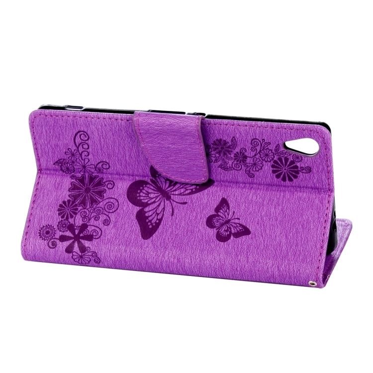 For Sony Xperia XA Ultra Butterflies Embossing Horizontal Flip Leather Case with Holder & Card Slots & Wallet & Lanyard