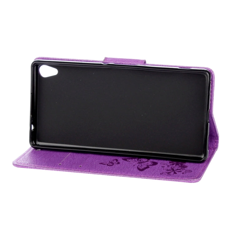 For Sony Xperia XA Ultra Butterflies Embossing Horizontal Flip Leather Case with Holder & Card Slots & Wallet & Lanyard