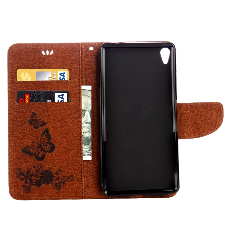 For Sony Xperia XA Ultra Butterflies Embossing Horizontal Flip Leather Case with Holder & Card Slots & Wallet & Lanyard
