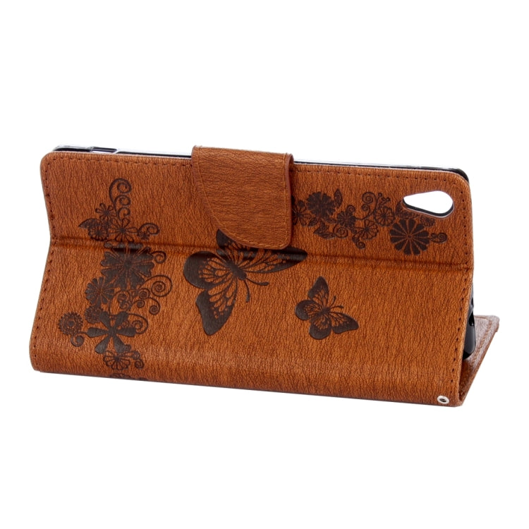 For Sony Xperia XA Ultra Butterflies Embossing Horizontal Flip Leather Case with Holder & Card Slots & Wallet & Lanyard
