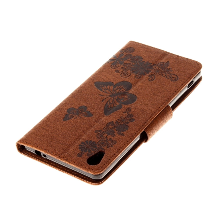 For Sony Xperia XA Ultra Butterflies Embossing Horizontal Flip Leather Case with Holder & Card Slots & Wallet & Lanyard