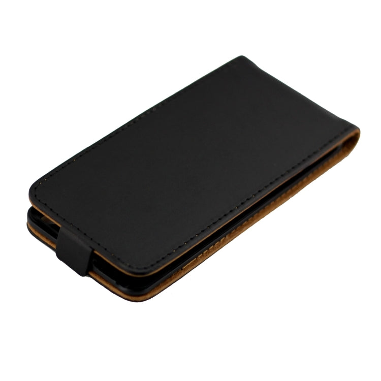 For Sony Xperia E5 Khaki Lining Vertical Flip Leather Case (Black)