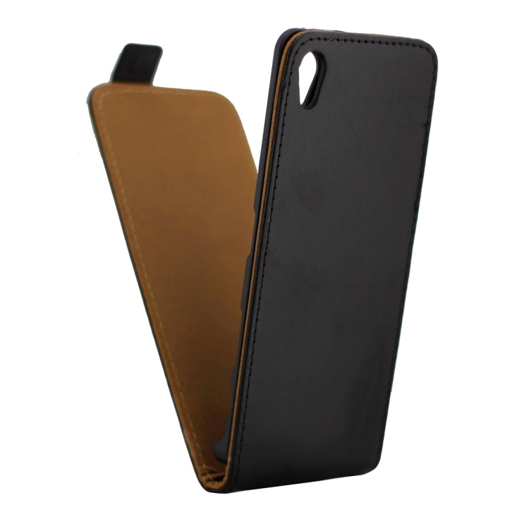 For Sony Xperia X Khaki Lining Vertical Flip Leather Case (Black)