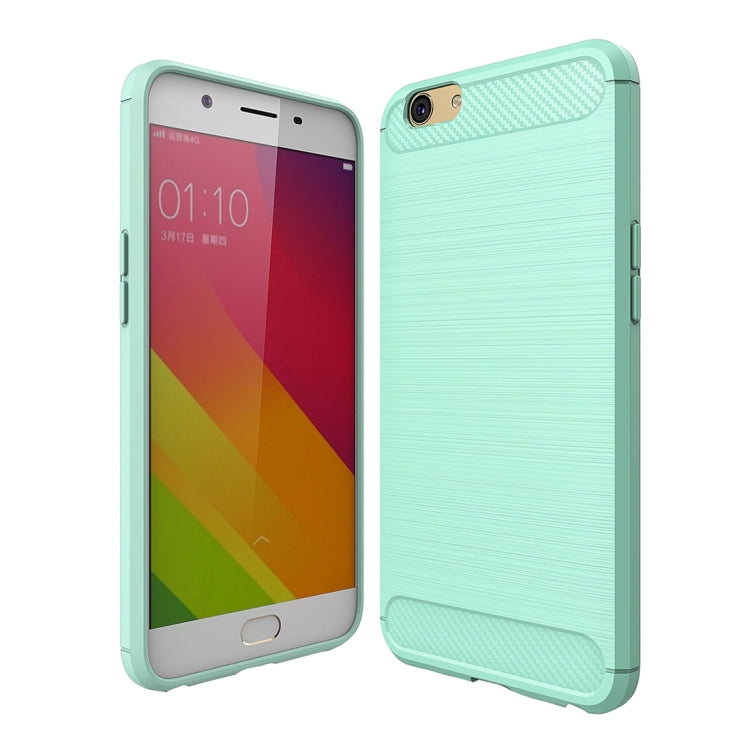 For OPPO A59 Brushed Carbon Fiber Texture Shockproof TPU Protective Cover Case