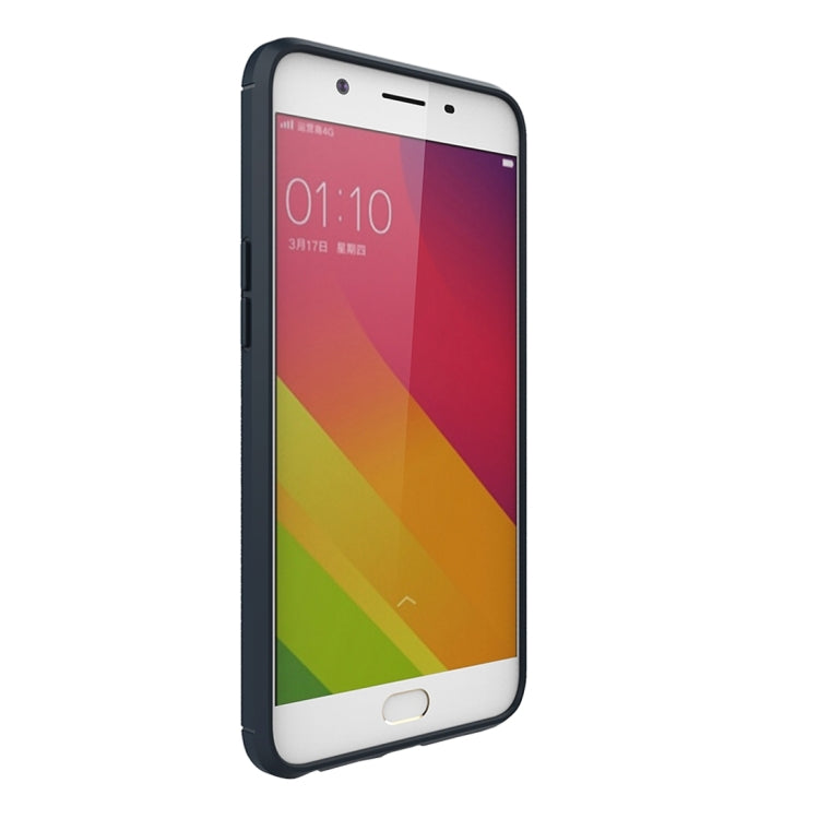 For OPPO A59 Brushed Carbon Fiber Texture Shockproof TPU Protective Cover Case