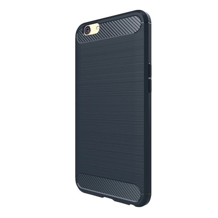 For OPPO A59 Brushed Carbon Fiber Texture Shockproof TPU Protective Cover Case