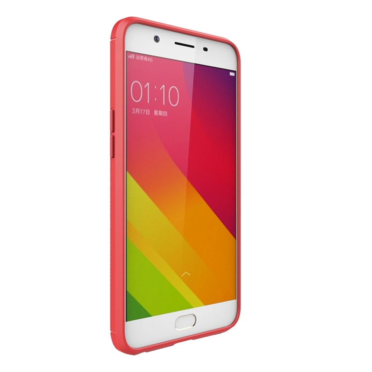 For OPPO A59 Brushed Carbon Fiber Texture Shockproof TPU Protective Cover Case