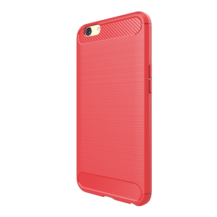 For OPPO A59 Brushed Carbon Fiber Texture Shockproof TPU Protective Cover Case