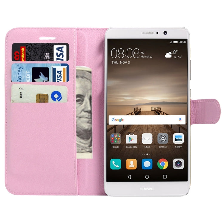 For Huawei Mate 9 Litchi Texture Horizontal Flip Leather Case with Magnetic Buckle & Holder & Card Slots & Wallet