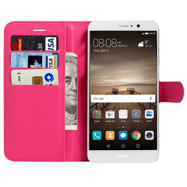 For Huawei Mate 9 Litchi Texture Horizontal Flip Leather Case with Magnetic Buckle & Holder & Card Slots & Wallet