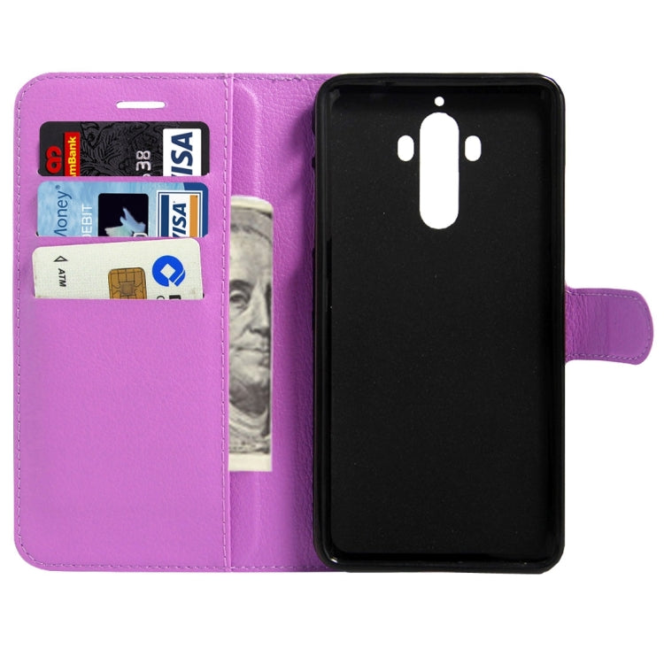 For Huawei Mate 9 Litchi Texture Horizontal Flip Leather Case with Magnetic Buckle & Holder & Card Slots & Wallet