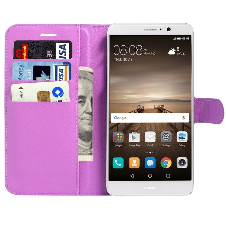 For Huawei Mate 9 Litchi Texture Horizontal Flip Leather Case with Magnetic Buckle & Holder & Card Slots & Wallet