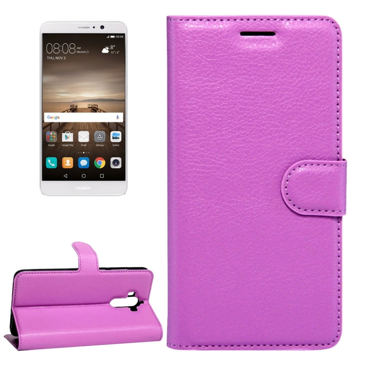 For Huawei Mate 9 Litchi Texture Horizontal Flip Leather Case with Magnetic Buckle & Holder & Card Slots & Wallet