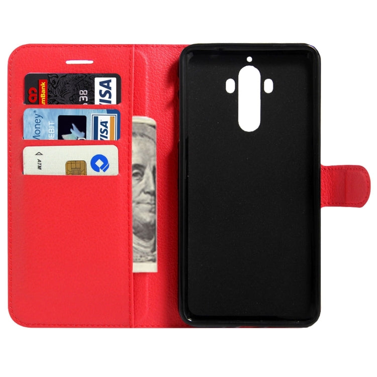 For Huawei Mate 9 Litchi Texture Horizontal Flip Leather Case with Magnetic Buckle & Holder & Card Slots & Wallet