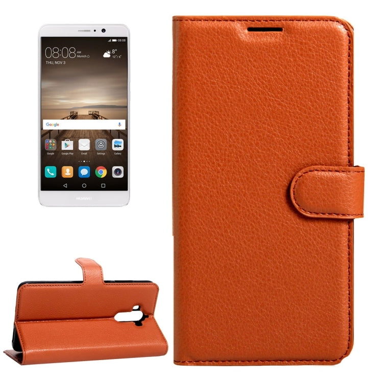 For Huawei Mate 9 Litchi Texture Horizontal Flip Leather Case with Magnetic Buckle & Holder & Card Slots & Wallet