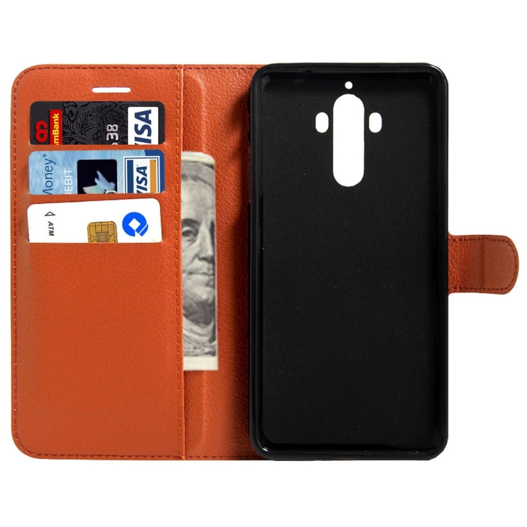 For Huawei Mate 9 Litchi Texture Horizontal Flip Leather Case with Magnetic Buckle & Holder & Card Slots & Wallet