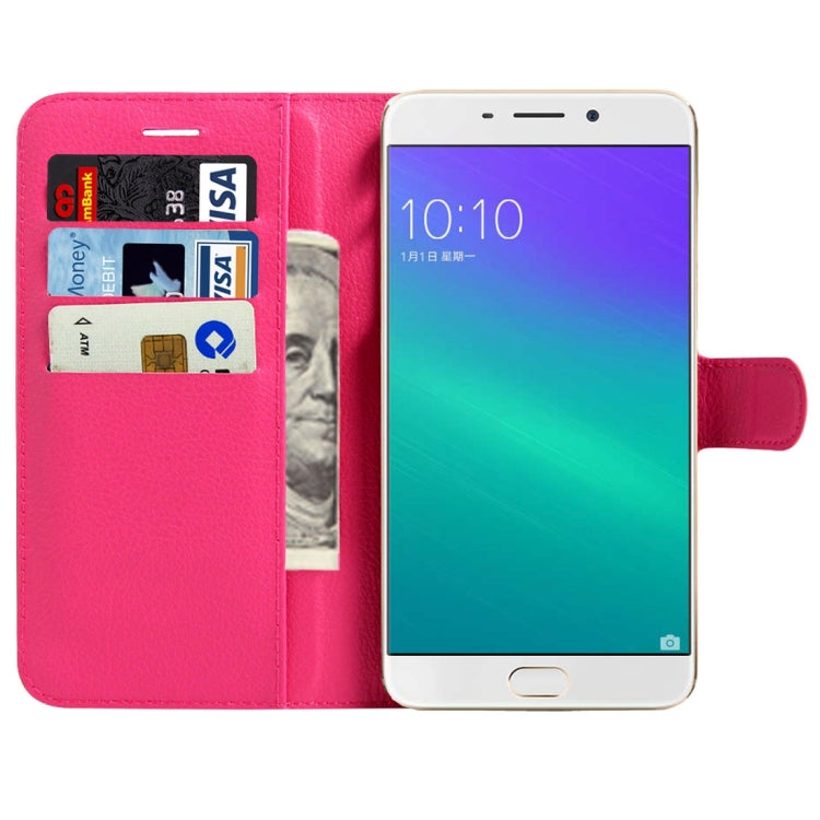 For OPPO R9s Plus Litchi Texture Horizontal Flip Leather Case with Magnetic Buckle & Holder & Card Slots & Wallet