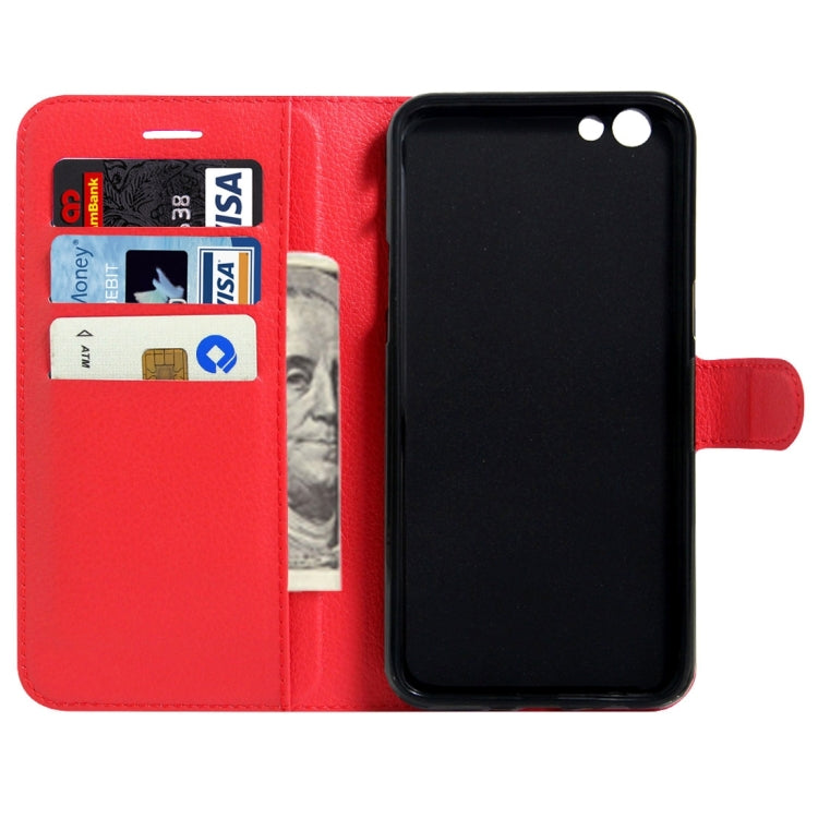 For OPPO R9s Plus Litchi Texture Horizontal Flip Leather Case with Magnetic Buckle & Holder & Card Slots & Wallet