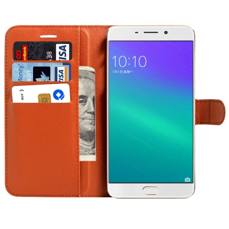 For OPPO R9s Plus Litchi Texture Horizontal Flip Leather Case with Magnetic Buckle & Holder & Card Slots & Wallet