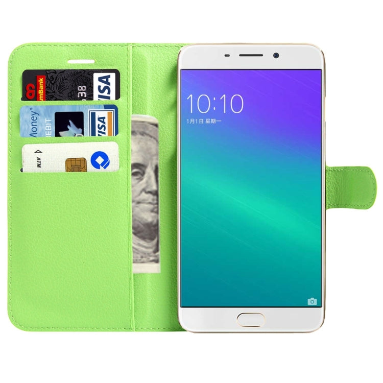 For OPPO R9s Litchi Texture Horizontal Flip Leather Case with Magnetic Buckle & Holder & Card Slots & Wallet