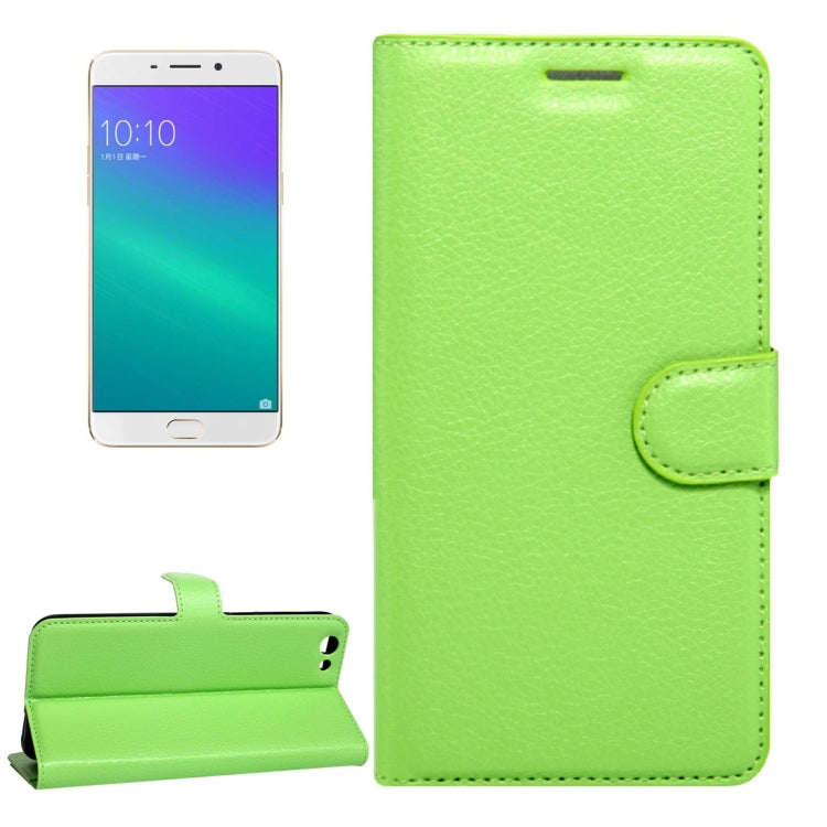 For OPPO R9s Litchi Texture Horizontal Flip Leather Case with Magnetic Buckle & Holder & Card Slots & Wallet