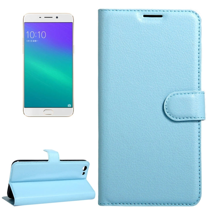 For OPPO R9s Litchi Texture Horizontal Flip Leather Case with Magnetic Buckle & Holder & Card Slots & Wallet