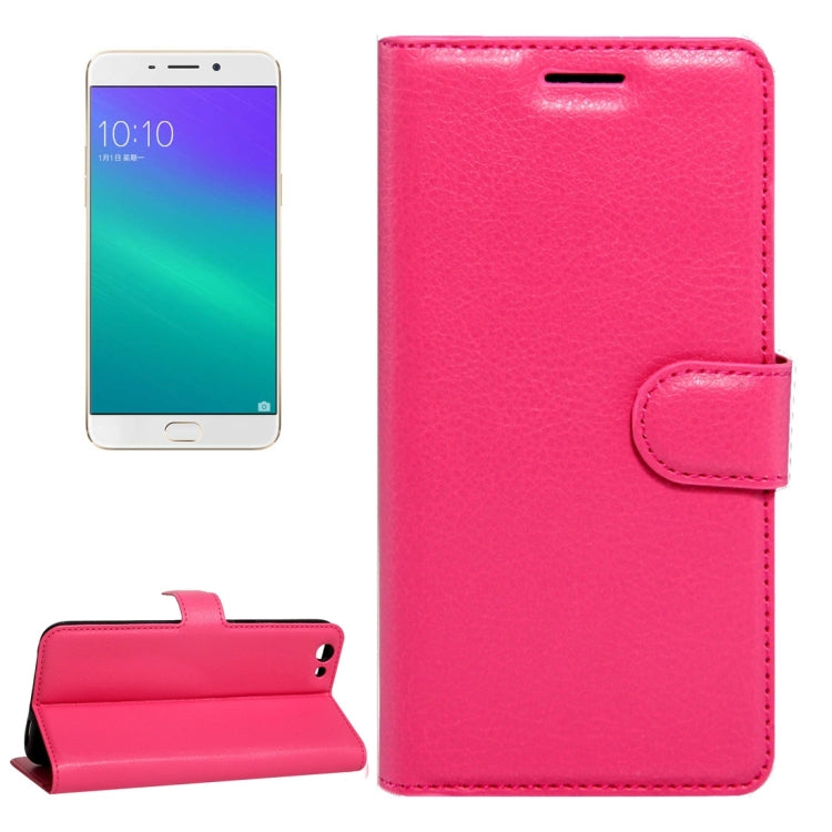 For OPPO R9s Litchi Texture Horizontal Flip Leather Case with Magnetic Buckle & Holder & Card Slots & Wallet