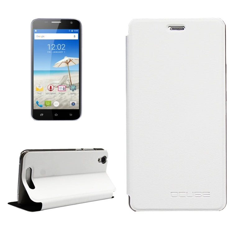 OCUBE for CUBOT Manito (MPH1441) Litchi Texture Horizontal Flip Leather Case with Holder (White)