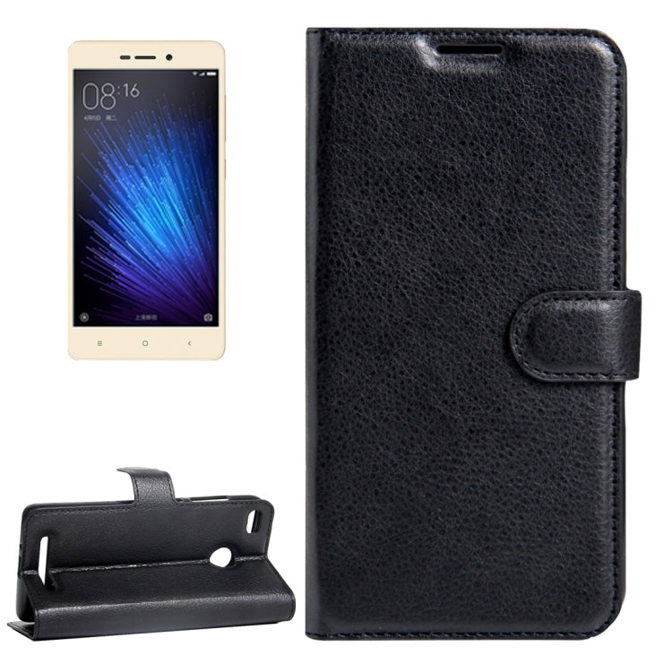 For Xiaomi Redmi 3X Litchi Texture Horizontal Flip Leather Case with Magnetic Buckle & Holder & Card Slots & Wallet