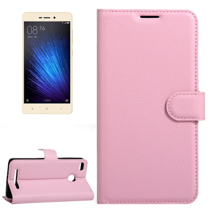 For Xiaomi Redmi 3X Litchi Texture Horizontal Flip Leather Case with Magnetic Buckle & Holder & Card Slots & Wallet