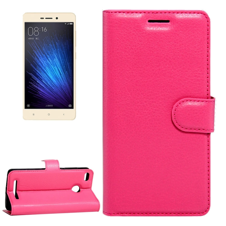 For Xiaomi Redmi 3X Litchi Texture Horizontal Flip Leather Case with Magnetic Buckle & Holder & Card Slots & Wallet