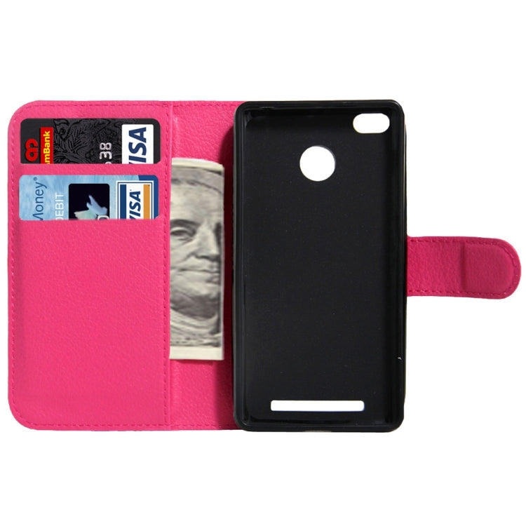 For Xiaomi Redmi 3X Litchi Texture Horizontal Flip Leather Case with Magnetic Buckle & Holder & Card Slots & Wallet