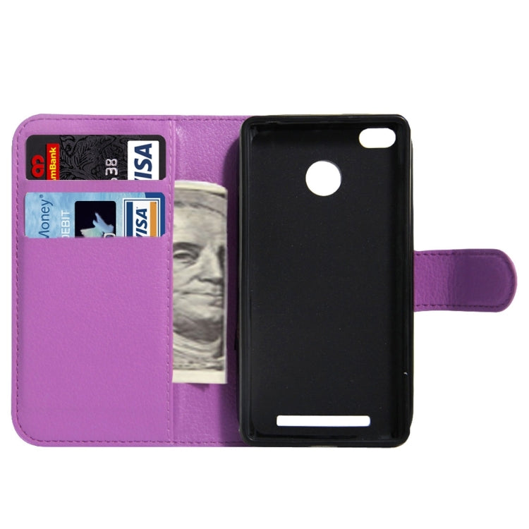 For Xiaomi Redmi 3X Litchi Texture Horizontal Flip Leather Case with Magnetic Buckle & Holder & Card Slots & Wallet