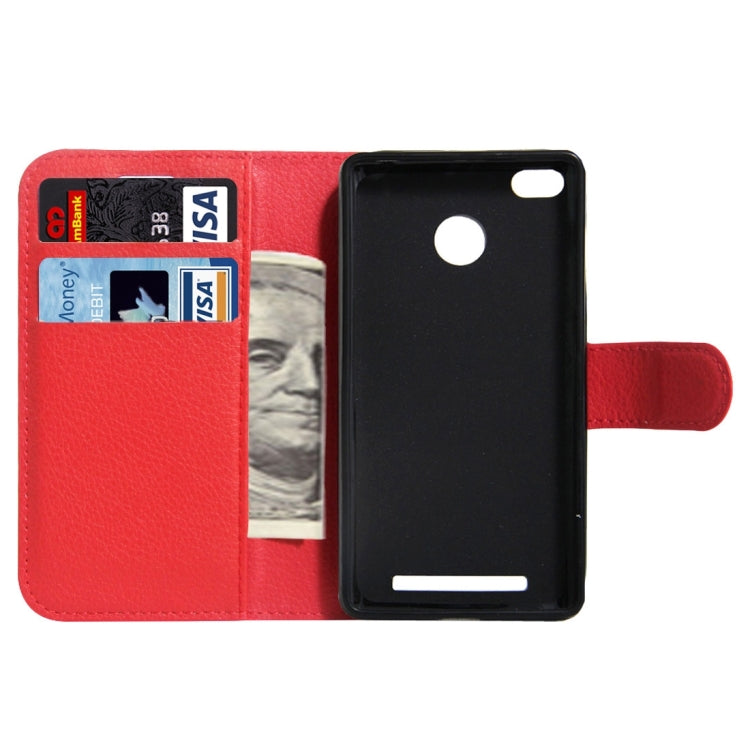 For Xiaomi Redmi 3X Litchi Texture Horizontal Flip Leather Case with Magnetic Buckle & Holder & Card Slots & Wallet