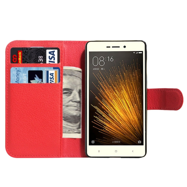 For Xiaomi Redmi 3X Litchi Texture Horizontal Flip Leather Case with Magnetic Buckle & Holder & Card Slots & Wallet