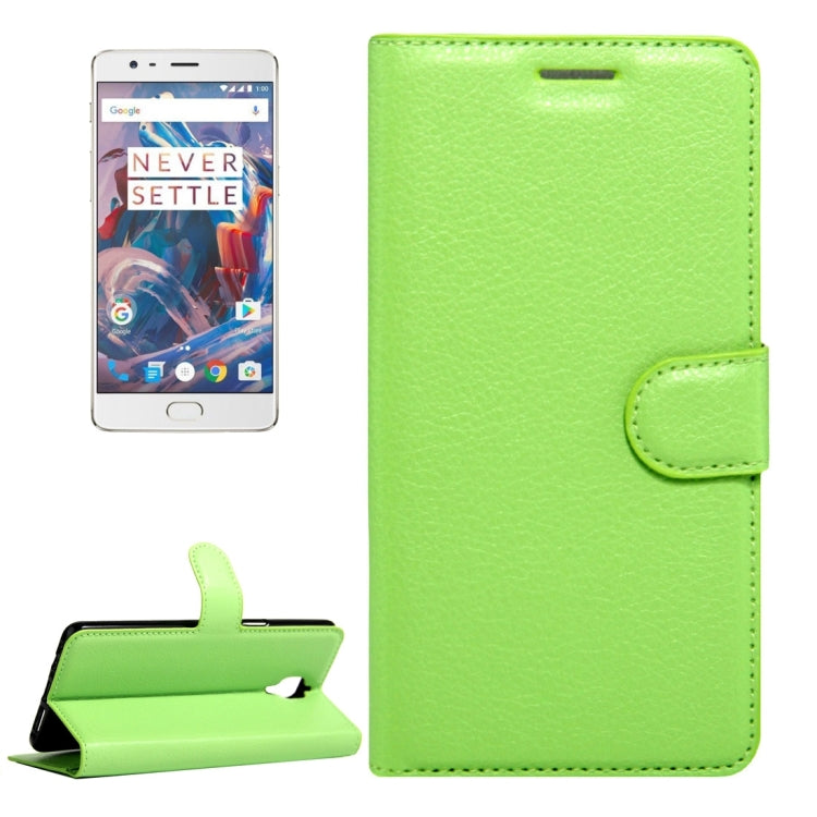 For OnePlus 3 & 3T Litchi Texture Horizontal Flip Leather Case with Magnetic Buckle & Holder & Card Slots & Wallet