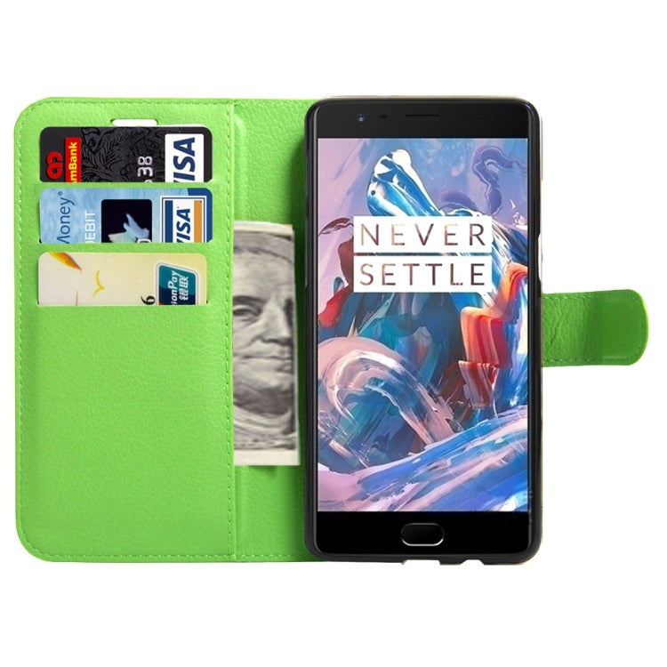 For OnePlus 3 & 3T Litchi Texture Horizontal Flip Leather Case with Magnetic Buckle & Holder & Card Slots & Wallet
