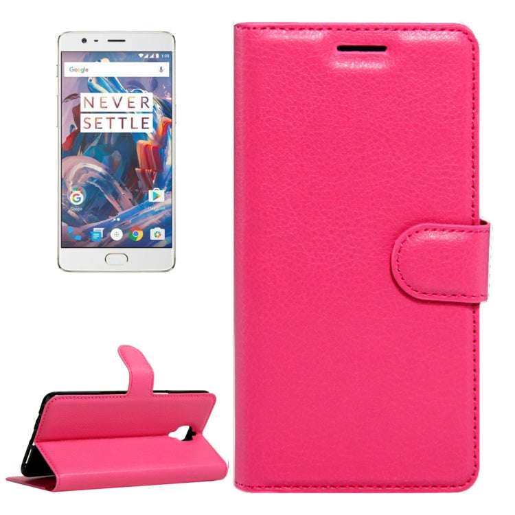 For OnePlus 3 & 3T Litchi Texture Horizontal Flip Leather Case with Magnetic Buckle & Holder & Card Slots & Wallet