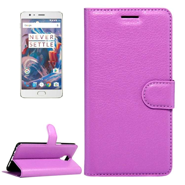 For OnePlus 3 & 3T Litchi Texture Horizontal Flip Leather Case with Magnetic Buckle & Holder & Card Slots & Wallet