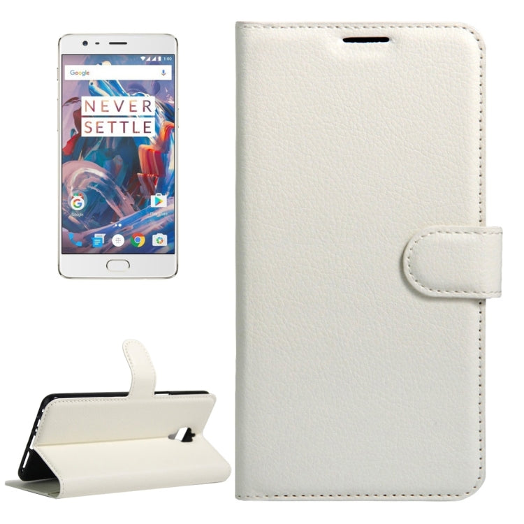 For OnePlus 3 & 3T Litchi Texture Horizontal Flip Leather Case with Magnetic Buckle & Holder & Card Slots & Wallet