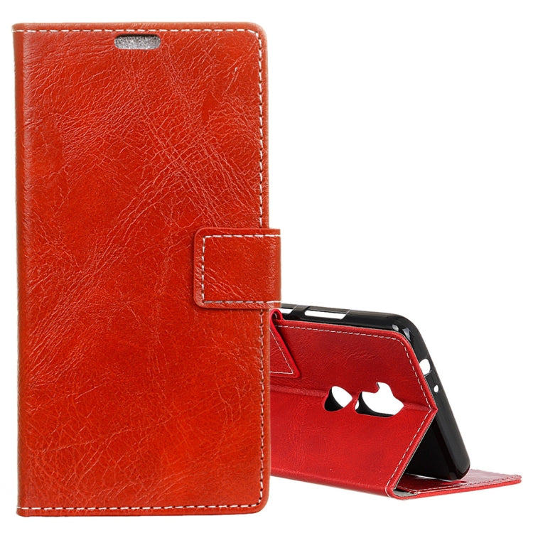 For Alcatel A7 XL Retro Crazy Horse Texture Horizontal Flip Leather Case with Holder & Card Slots & Wallet & Photo Frame