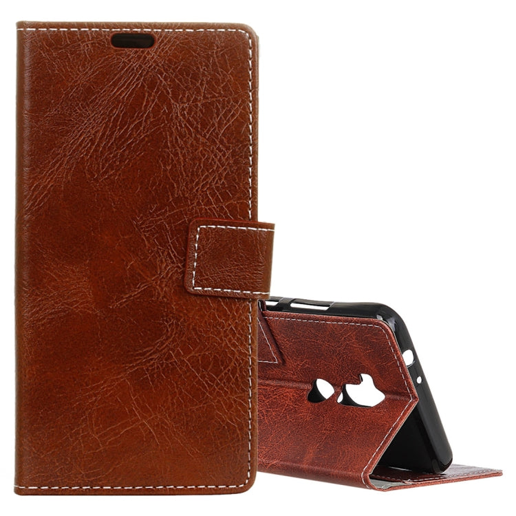 For Alcatel A7 XL Retro Crazy Horse Texture Horizontal Flip Leather Case with Holder & Card Slots & Wallet & Photo Frame