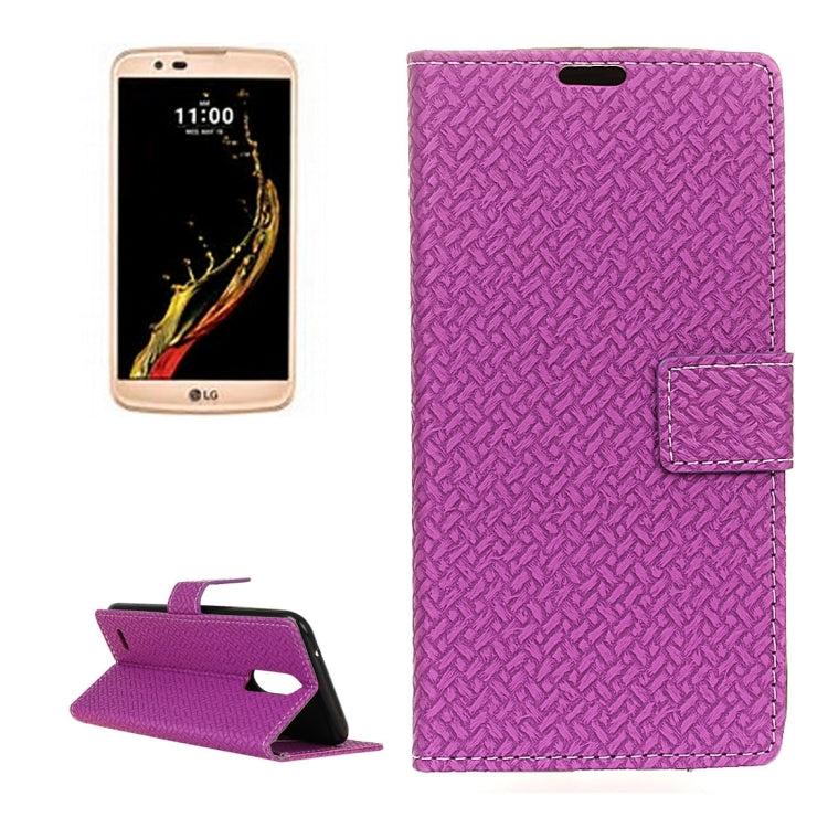 For LG K10 (2017) (EU Version) Knit Texture Horizontal Flip Leather Case with Holder & Card Slots & Wallet & Photo Frame