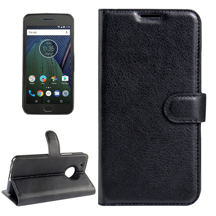 For Motorola Moto G Plus (5th Gen.) Litchi Texture Horizontal Flip Leather Case with Magnetic Buckle & Holder & Card Slots & Wallet
