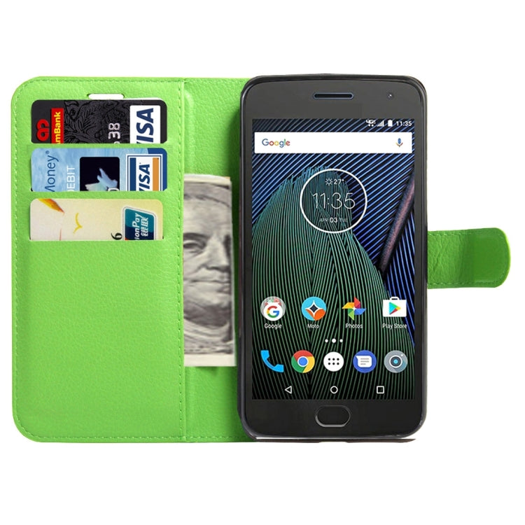 For Motorola Moto G Plus (5th Gen.) Litchi Texture Horizontal Flip Leather Case with Magnetic Buckle & Holder & Card Slots & Wallet