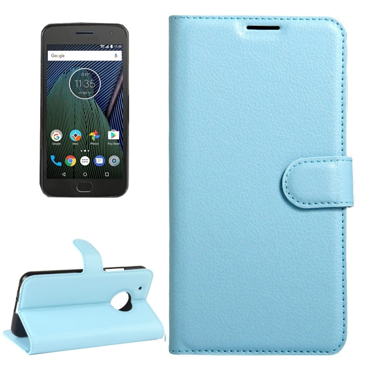For Motorola Moto G Plus (5th Gen.) Litchi Texture Horizontal Flip Leather Case with Magnetic Buckle & Holder & Card Slots & Wallet